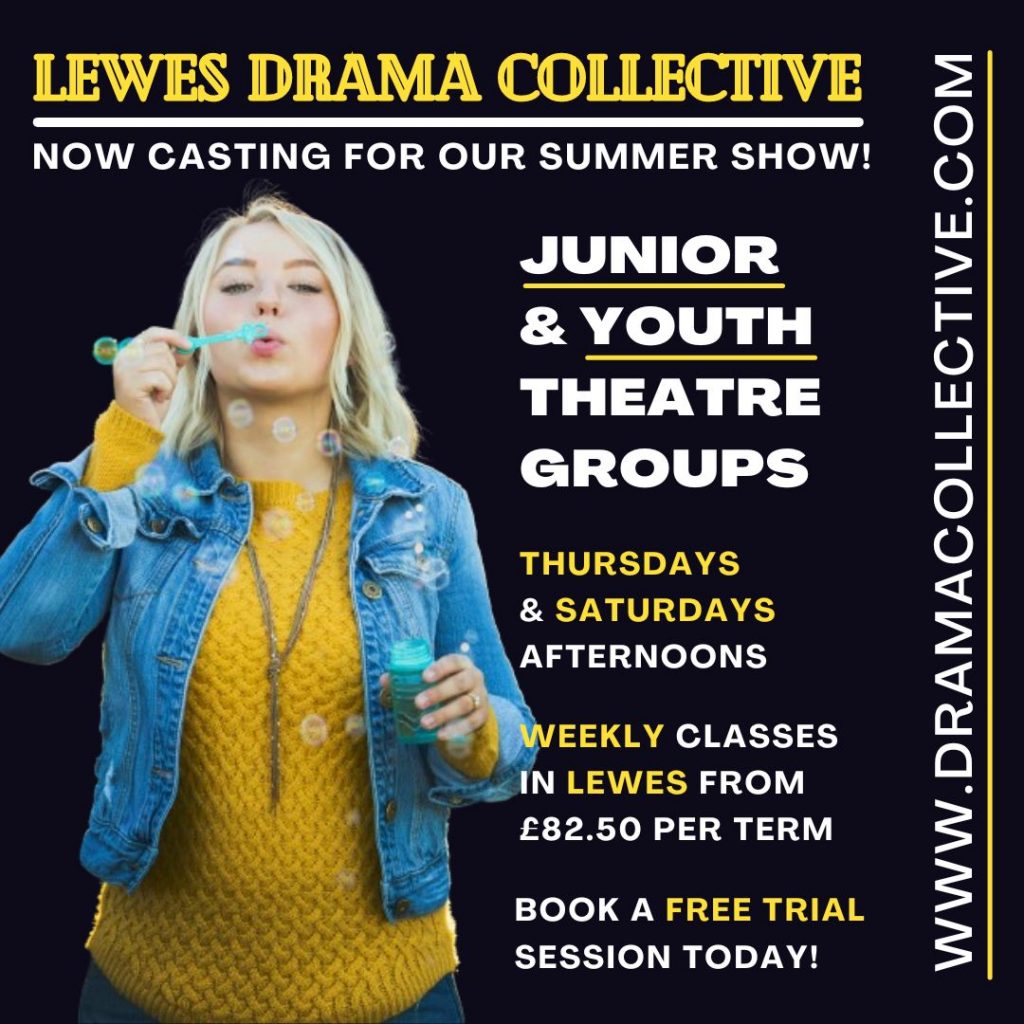 Lewes Drama Collective Youth Theatre and Drama Club advert bubbles