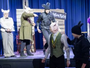 Snowball is ousted by Napoleon - Animal Farm 2026 - Lewes Drama Collective